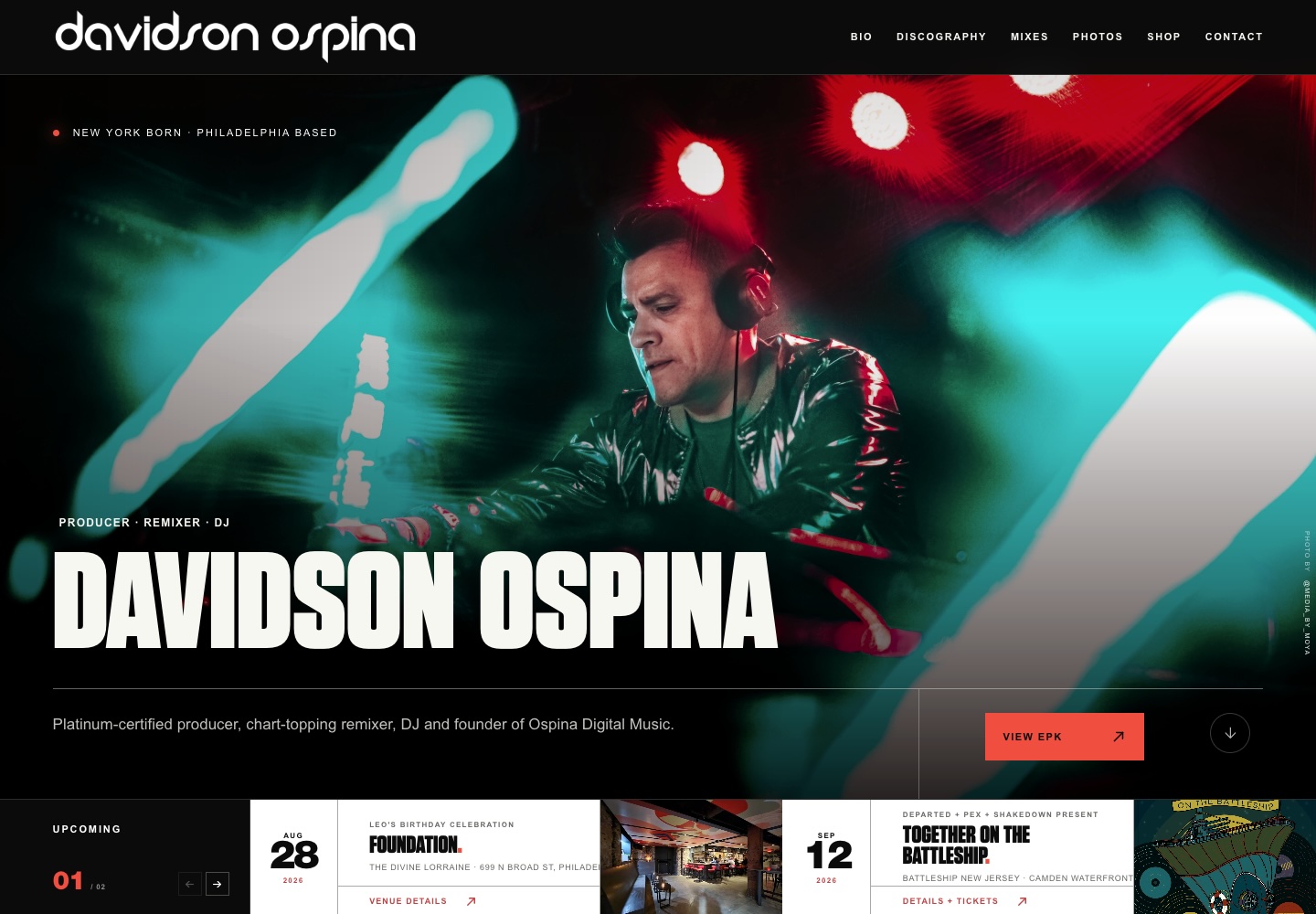 Davidson Ospina site — Hero