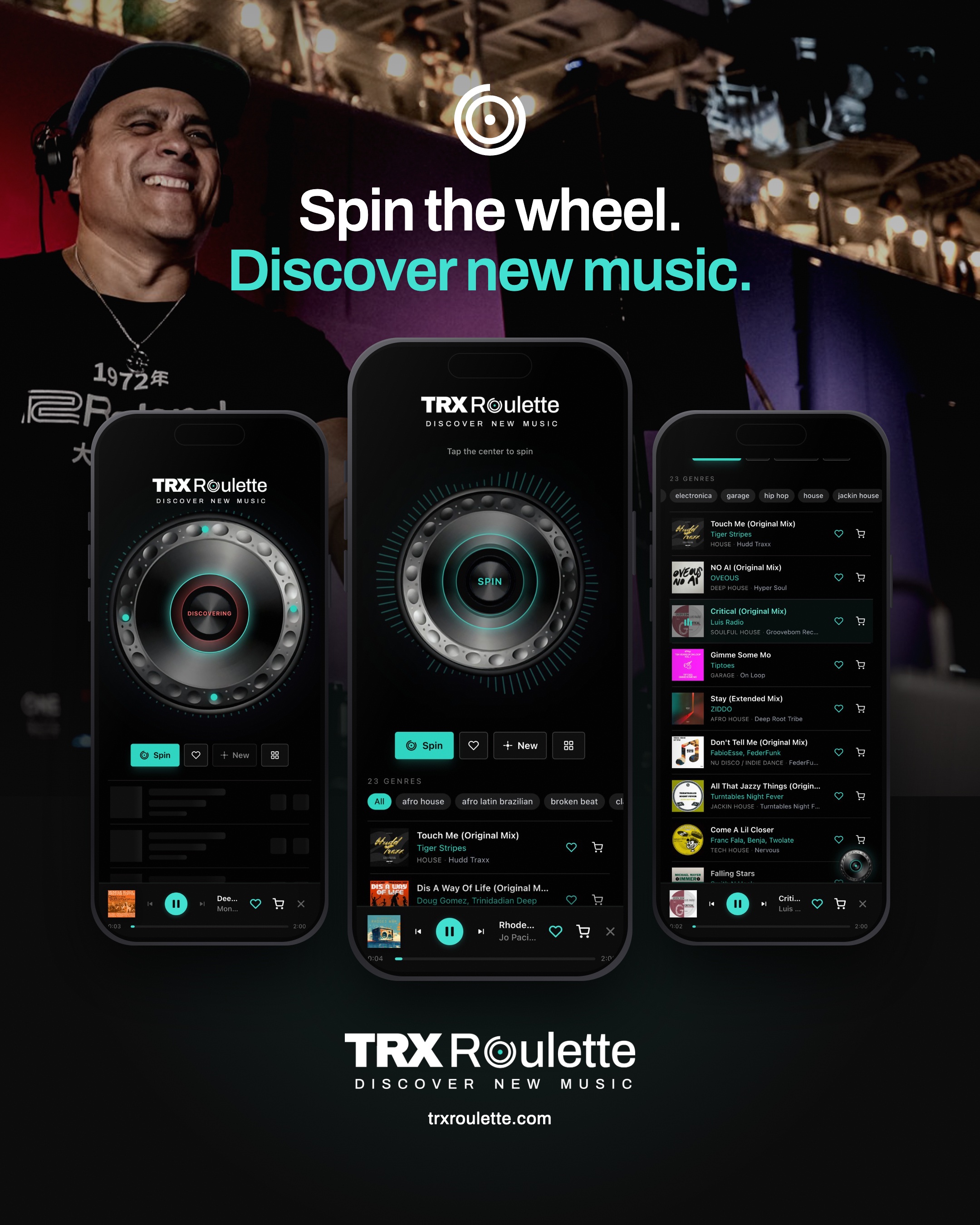 TRX Roulette on three phones